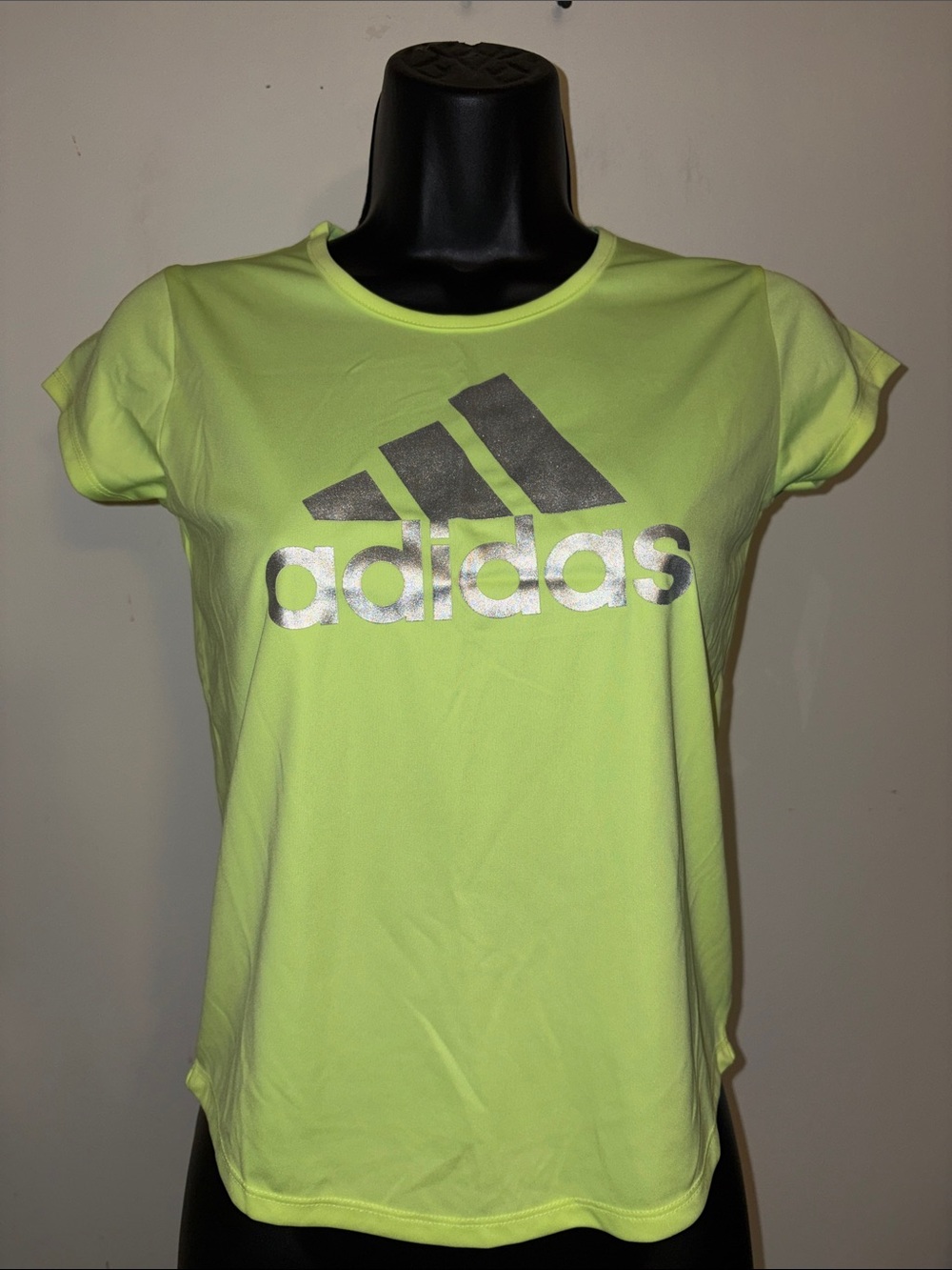adidas Bright Neon Yellow Short Sleeve Logo Tee